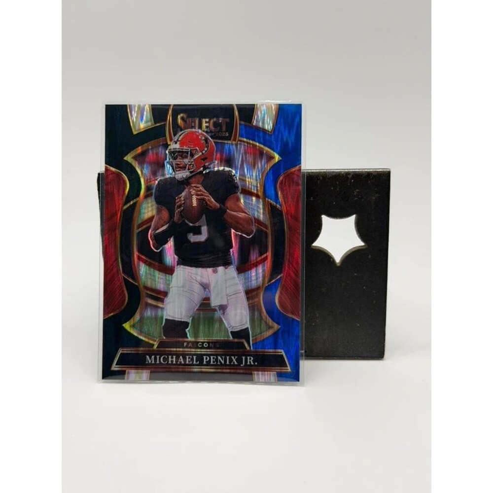 2025 Panini Select Michael Penix Jr. #46 Concourse Red & Blue Shock Prizm Falcon